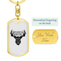 Dad Favorite Hunting Buddy Keychain Stainless Steel or 18k Gold Dog Tag Keyring-Express Your Love Gifts