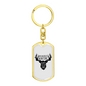 Dad Favorite Hunting Buddy Keychain Stainless Steel or 18k Gold Dog Tag Keyring-Express Your Love Gifts