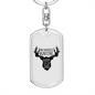 Dad Favorite Hunting Buddy Keychain Stainless Steel or 18k Gold Dog Tag Keyring-Express Your Love Gifts