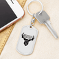 Dad Favorite Hunting Buddy Keychain Stainless Steel or 18k Gold Dog Tag Keyring-Express Your Love Gifts