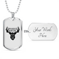 Dad Favorite Hunting Buddy Necklace Stainless Steel or 18k Gold Dog Tag 24" Chain-Express Your Love Gifts