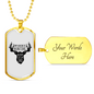 Dad Favorite Hunting Buddy Necklace Stainless Steel or 18k Gold Dog Tag 24" Chain-Express Your Love Gifts