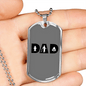 Dad Fighting Firefighter Gift Stainless Steel or 18k Gold Dog Tag 24" Chain-Express Your Love Gifts
