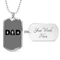 Dad Fighting Firefighter Gift Stainless Steel or 18k Gold Dog Tag 24" Chain-Express Your Love Gifts