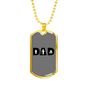 Dad Fighting Firefighter Gift Stainless Steel or 18k Gold Dog Tag 24" Chain-Express Your Love Gifts