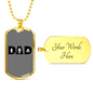 Dad Fighting Firefighter Gift Stainless Steel or 18k Gold Dog Tag 24" Chain-Express Your Love Gifts