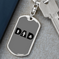 Dad Fighting Firefighter Keychain Stainless Steel or 18k Gold Dog Tag Keyring-Express Your Love Gifts