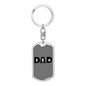 Dad Fighting Firefighter Keychain Stainless Steel or 18k Gold Dog Tag Keyring-Express Your Love Gifts