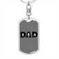 Dad Fighting Firefighter Keychain Stainless Steel or 18k Gold Dog Tag Keyring-Express Your Love Gifts