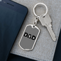 Dad Fighting Firefighter Keychain Stainless Steel or 18k Gold Dog Tag Keyring-Express Your Love Gifts