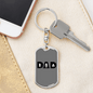 Dad Fighting Firefighter Keychain Stainless Steel or 18k Gold Dog Tag Keyring-Express Your Love Gifts