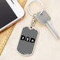 Dad Fighting Firefighter Keychain Stainless Steel or 18k Gold Dog Tag Keyring-Express Your Love Gifts