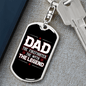 Dad Firefighter Legend Keychain Stainless Steel or 18k Gold Dog Tag Keyring-Express Your Love Gifts
