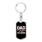 Dad Firefighter Legend Keychain Stainless Steel or 18k Gold Dog Tag Keyring-Express Your Love Gifts