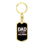 Dad Firefighter Legend Keychain Stainless Steel or 18k Gold Dog Tag Keyring-Express Your Love Gifts