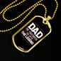 Dad Firefighter Legend Necklace Stainless Steel or 18k Gold Dog Tag 24" Chain-Express Your Love Gifts