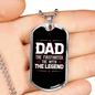 Dad Firefighter Legend Necklace Stainless Steel or 18k Gold Dog Tag 24" Chain-Express Your Love Gifts