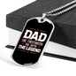 Dad Firefighter Legend Necklace Stainless Steel or 18k Gold Dog Tag 24" Chain-Express Your Love Gifts