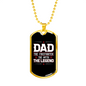 Dad Firefighter Legend Necklace Stainless Steel or 18k Gold Dog Tag 24" Chain-Express Your Love Gifts