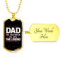 Dad Firefighter Legend Necklace Stainless Steel or 18k Gold Dog Tag 24" Chain-Express Your Love Gifts