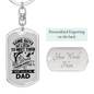 Dad Fishing Buddy Fishing Keychain Stainless Steel or 18k Gold Dog Tag Keyring-Express Your Love Gifts