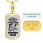 Dad Fishing Buddy Fishing Keychain Stainless Steel or 18k Gold Dog Tag Keyring-Express Your Love Gifts