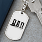 Dad Fishing Keychain Stainless Steel or 18k Gold Dog Tag Keyring-Express Your Love Gifts
