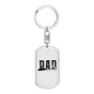 Dad Fishing Keychain Stainless Steel or 18k Gold Dog Tag Keyring-Express Your Love Gifts