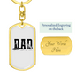 Dad Fishing Keychain Stainless Steel or 18k Gold Dog Tag Keyring-Express Your Love Gifts
