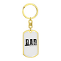 Dad Fishing Keychain Stainless Steel or 18k Gold Dog Tag Keyring-Express Your Love Gifts