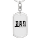 Dad Fishing Keychain Stainless Steel or 18k Gold Dog Tag Keyring-Express Your Love Gifts