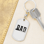 Dad Fishing Keychain Stainless Steel or 18k Gold Dog Tag Keyring-Express Your Love Gifts