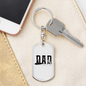 Dad Fishing Keychain Stainless Steel or 18k Gold Dog Tag Keyring-Express Your Love Gifts