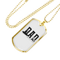 Dad Fishing Necklace Stainless Steel or 18k Gold Dog Tag 24" Chain-Express Your Love Gifts