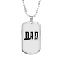 Dad Fishing Necklace Stainless Steel or 18k Gold Dog Tag 24" Chain-Express Your Love Gifts