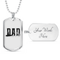 Dad Fishing Necklace Stainless Steel or 18k Gold Dog Tag 24" Chain-Express Your Love Gifts