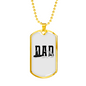 Dad Fishing Necklace Stainless Steel or 18k Gold Dog Tag 24" Chain-Express Your Love Gifts