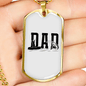Dad Fishing Necklace Stainless Steel or 18k Gold Dog Tag 24" Chain-Express Your Love Gifts