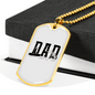Dad Fishing Necklace Stainless Steel or 18k Gold Dog Tag 24" Chain-Express Your Love Gifts