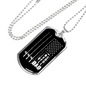 Dad Fishing Reel Cool Necklace Stainless Steel or 18k Gold Dog Tag 24" Chain-Express Your Love Gifts
