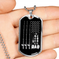 Dad Fishing Reel Cool Necklace Stainless Steel or 18k Gold Dog Tag 24" Chain-Express Your Love Gifts
