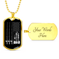 Dad Fishing Reel Cool Necklace Stainless Steel or 18k Gold Dog Tag 24" Chain-Express Your Love Gifts