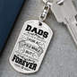 Dad Forever Keychain Stainless Steel or 18k Gold Dog Tag Keyring-Express Your Love Gifts