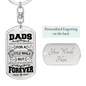Dad Forever Keychain Stainless Steel or 18k Gold Dog Tag Keyring-Express Your Love Gifts