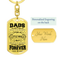 Dad Forever Keychain Stainless Steel or 18k Gold Dog Tag Keyring-Express Your Love Gifts