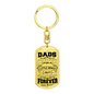 Dad Forever Keychain Stainless Steel or 18k Gold Dog Tag Keyring-Express Your Love Gifts