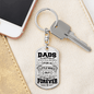 Dad Forever Keychain Stainless Steel or 18k Gold Dog Tag Keyring-Express Your Love Gifts