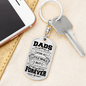Dad Forever Keychain Stainless Steel or 18k Gold Dog Tag Keyring-Express Your Love Gifts