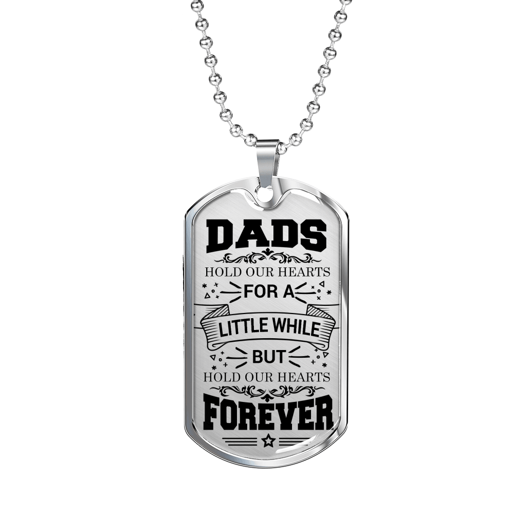 Dad Forever Necklace Stainless Steel or 18k Gold Dog Tag 24" Chain-Express Your Love Gifts