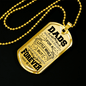 Dad Forever Necklace Stainless Steel or 18k Gold Dog Tag 24" Chain-Express Your Love Gifts